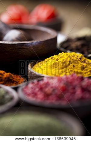 Image Of Colorful Spices Orintal Cuisine Vivid Theme