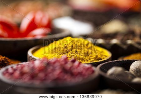 Image Of Colorful Spices Orintal Cuisine Vivid Theme
