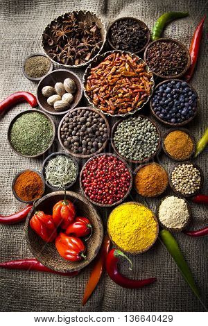 Image Of Exotic Spices Orintal Cuisine Vivid Theme