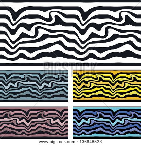 Set wave and Zebra color seamless pattern background. seamless pattern background Zebra. Gray and black-and-white waves. street art Zebra.
