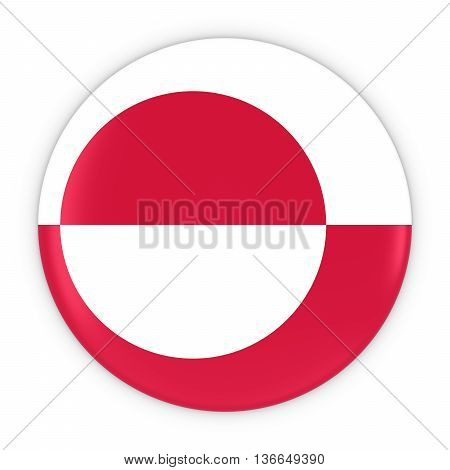 Greenlandic Flag Button - Flag Of Greenland Badge 3D Illustration