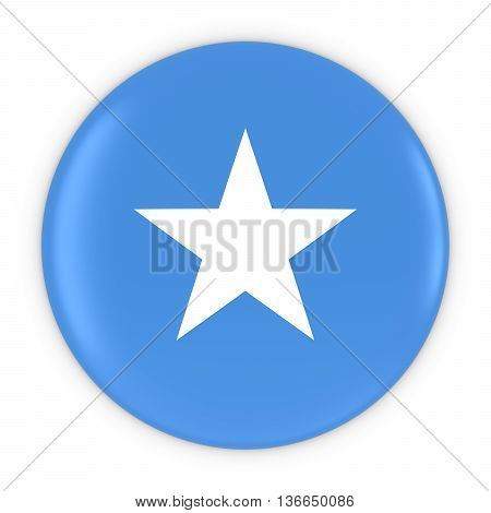 Somalian Flag Button - Flag Of Somalia Badge 3D Illustration