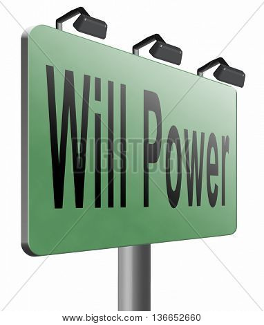 Will power of the mind or self dicipline or determination control thoughts, 3D illustration, isolated on white

