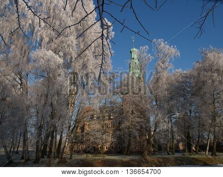 winter at the Castle of raesfeld in germany