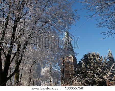 winter at the Castle of raesfeld in germany