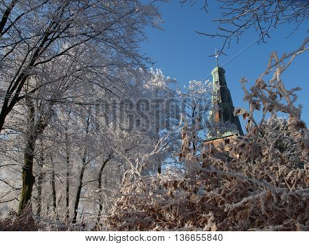 winter at the Castle of raesfeld in germany