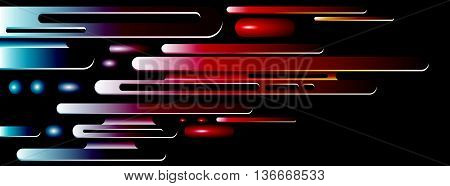 Abstract stripes with gradient on a black background. Vector graphics.