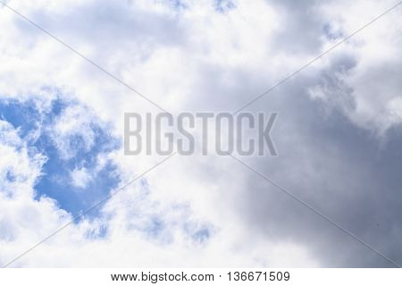 Beautiful clouds in sky. Synoptics. Good weather. Changes in the weather. Cloud Front.