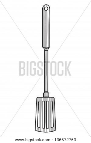 simple line design kitchen spatula icon vector illustration