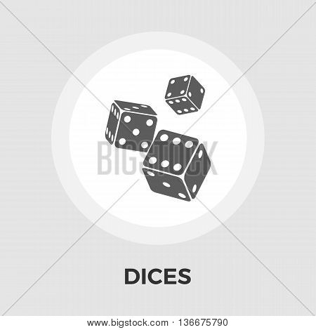 Dices icon vector. Flat icon isolated on the white background. Editable EPS file. Vector illustration.