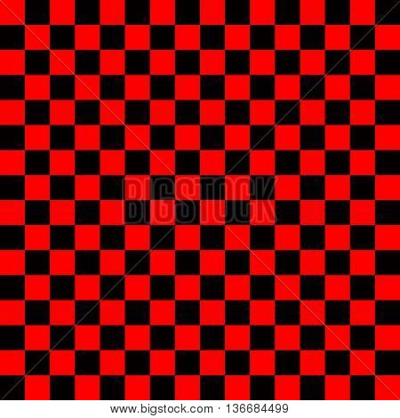 Board with red and black squares.Simple background.