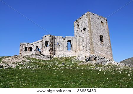 Star castle (Castillo de la Estrella) on top of the hill Teba Malaga Province Andalucia Spain Western Europe.