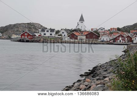 ships in a small Harbour at the swedish coast