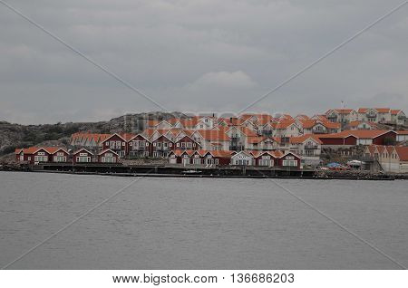ships in a small Harbour at the swedish coast