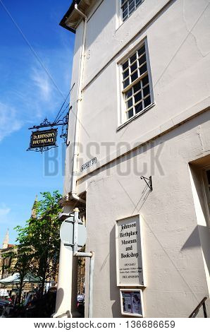 LICHFIELD, UNITED KINGDOM - MAY 3, 2014 - Dr Johnsons Birthplace and Museum, Lichfield, England, UK, May 3, 2014.