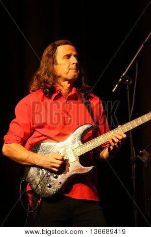 CRACOW POLAND - MARCH 16 2016: Billy Cobham Band live on stage in ICE Cracow Poland