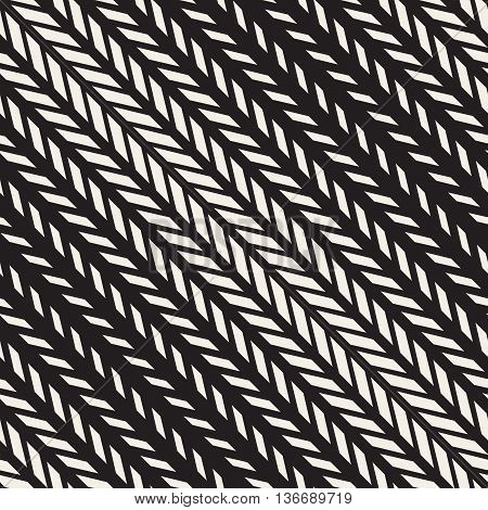 Vector Seamless Black And White Rectangle Diagonal Halftone Geometric Pattern