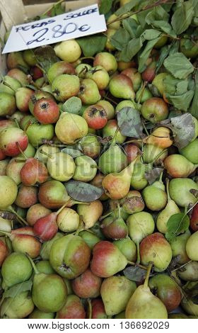 fresh pear from spanish market on malorca island