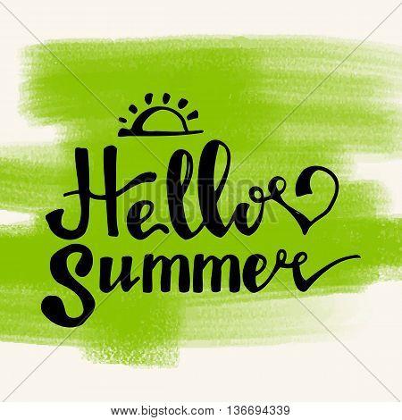 Hello Summer. Summer Season. Summer Wallpaper. Summer Time. Happy Summer. Summer Day. Summer Design. Summer Vector. Summer Text. Summer Lettering. Summer Art. Summer Watercolor. Summer Decoration.