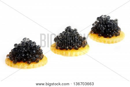 Black caviar isolated on a white background