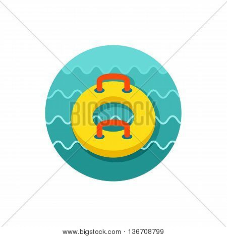 Towable Water Tube Inflatble Boat Floating Raft vector icon. Beach. Summer. Summertime. Holiday. Vacation ride water sport eps 10