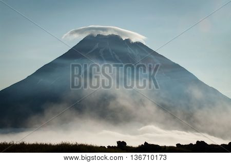 Fuss Peak Volcano At  Paramushir Island In  Russia