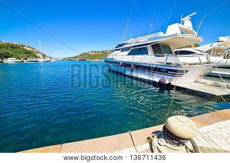yachts in Poltu Quatu on a sunny day Sardinia