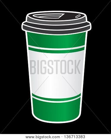 Disposable coffee cup icon with coffee beans logo, Vector illustration eps 10