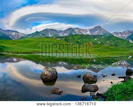 Mountain Landscape. Paramushir Island, Russia