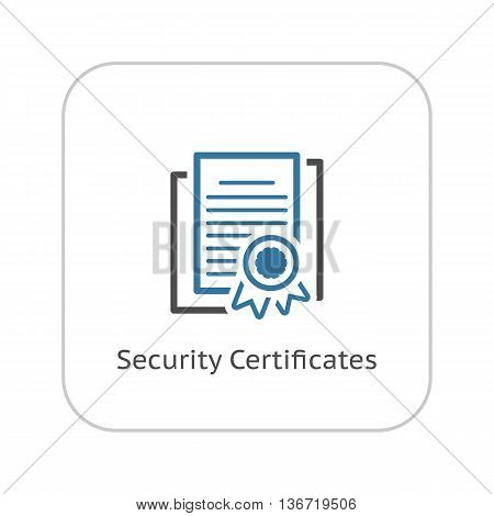 Security Certificates Icon. Flat Design Isolated Illustration. App Symbol or UI element.