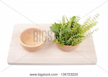Part Of Holy Basil Pile In Bowl