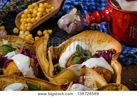 Falafel With Herbs And Cabbage
