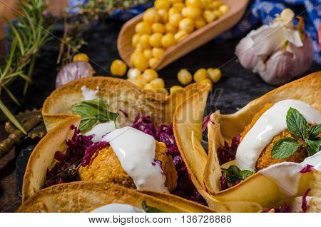 Falafel With Herbs And Cabbage