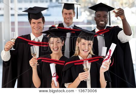 Group of people Graduating from College from different cultures