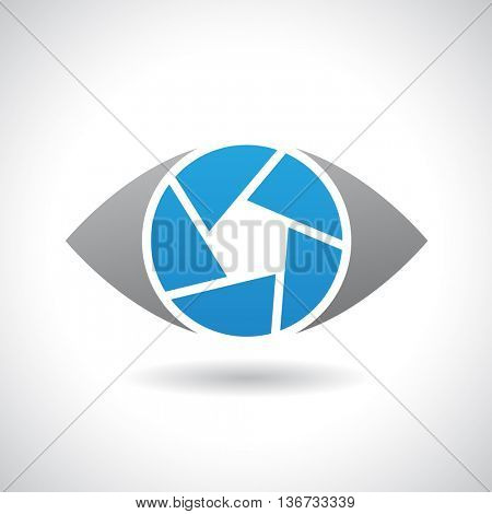 Design Concept of a Logo Shape and Icon of a Shutter Eye