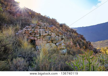 Pre-incan Round House Named Colca Near Chivay In Peru