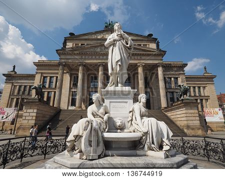 Schiller Statue In Front Of Konzerthaus In Berlin