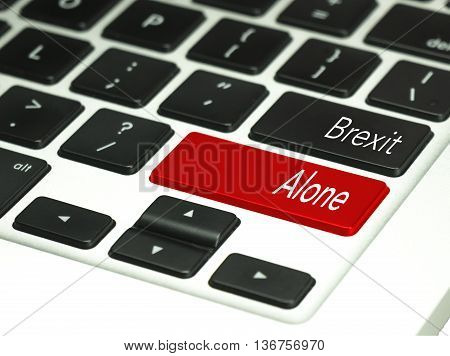Brexit concept on red keyboard button. Financial concept