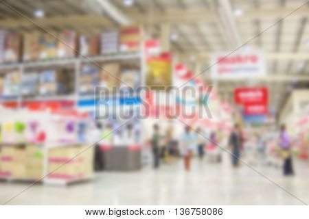 blur people shop at supermarket - Department store