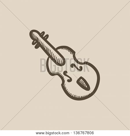 Cello vector sketch icon isolated on background. Hand drawn Cello icon. Cello sketch icon for infographic, website or app.