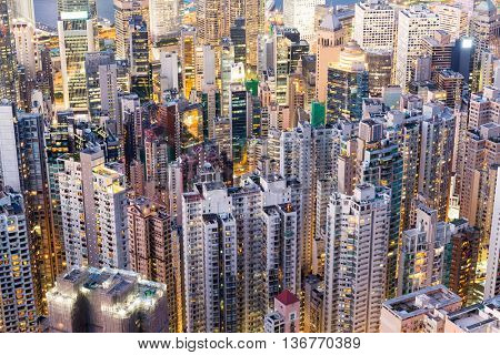 Hong Kong building at night