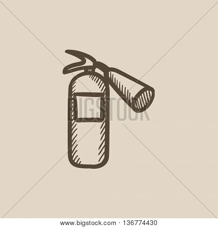 Fire extinguisher vector sketch icon isolated on background. Hand drawn Fire extinguisher icon. Fire extinguisher sketch icon for infographic, website or app.