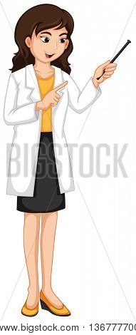 Female ophthalmologist checking eyes illustration