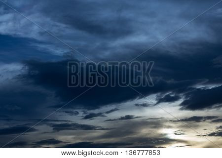 Black Cloud In Darkness Sky, Night Sky Of Halloween Background
