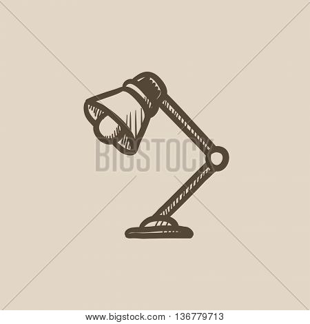 Table lamp vector sketch icon isolated on background. Hand drawn Table lamp icon. Table lamp sketch icon for infographic, website or app.