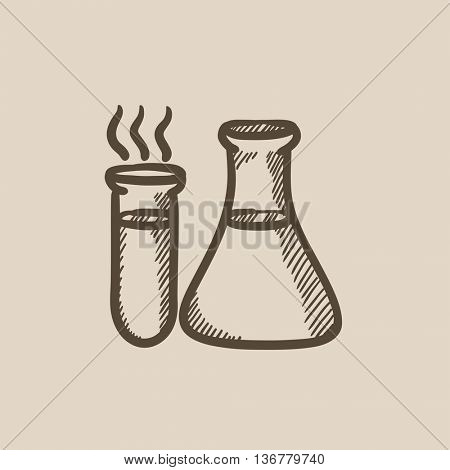 Laboratory equipment vector sketch icon isolated on background. Hand drawn Laboratory equipment icon. Laboratory equipment sketch icon for infographic, website or app.