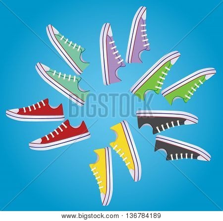 banner with sneakers that can be used for in-store signage