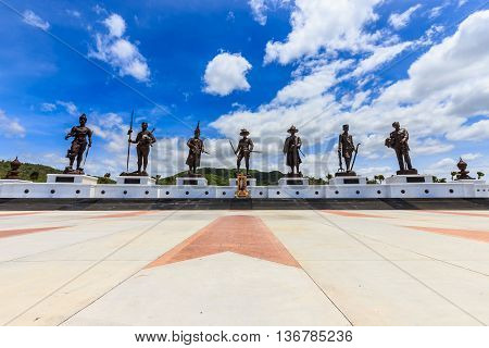 Hua Hin ,thailand-june 11,2016 :ratchapak Park And The Statues Of Seven Former Thai Kings Were Const