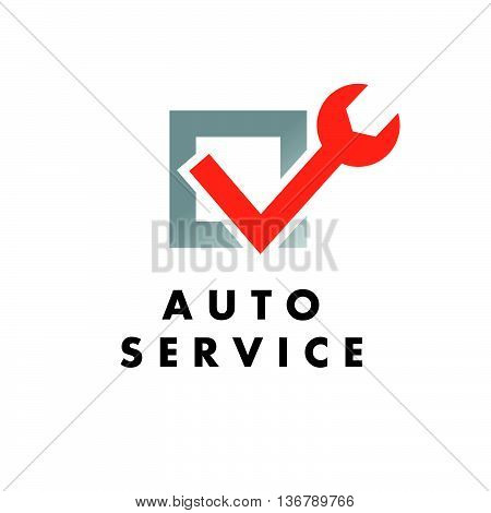 Vector flat simple minimalistic car logo. Auto icon isolated on white background. Repair service logo, garage logo, auto tuning studio insignia. Auto design. Auto illustration.