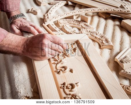The wizard woodcarving . It is a painstaking process